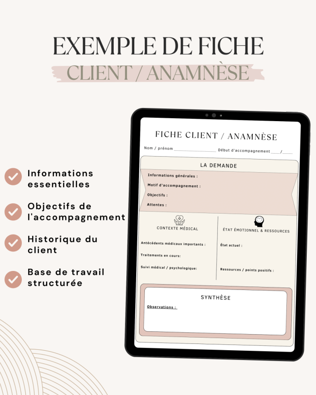 Pack de fiches professionnelles pour sophrologues