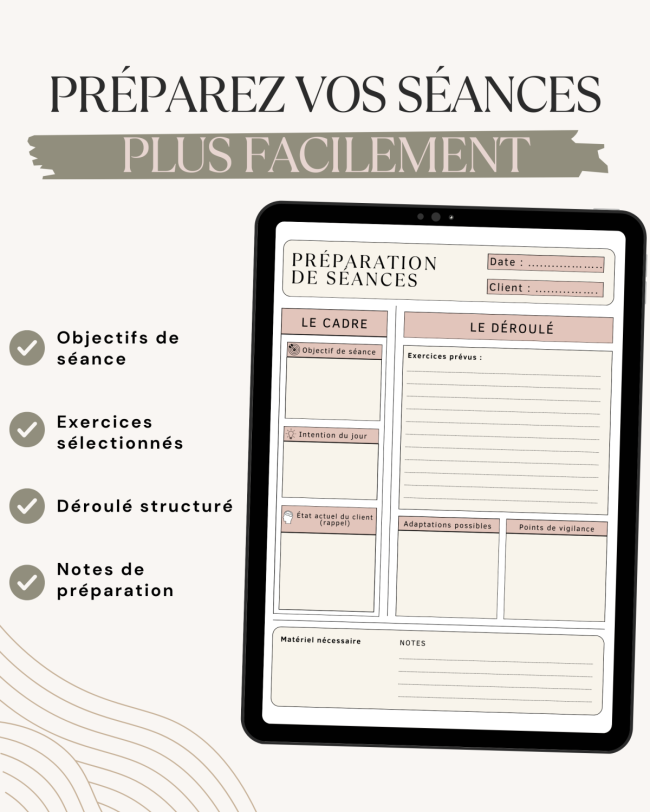 Pack de fiches professionnelles pour sophrologues