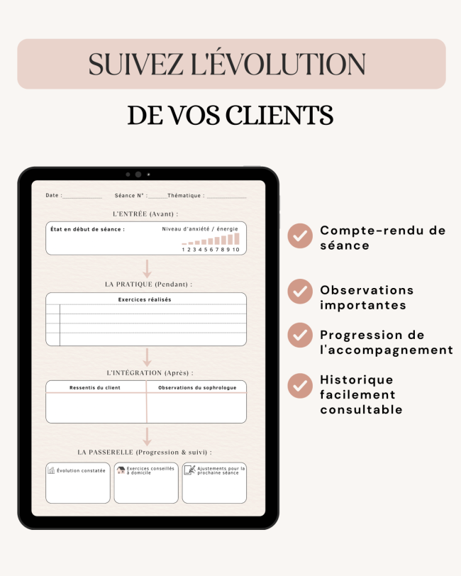 Pack de fiches professionnelles pour sophrologues